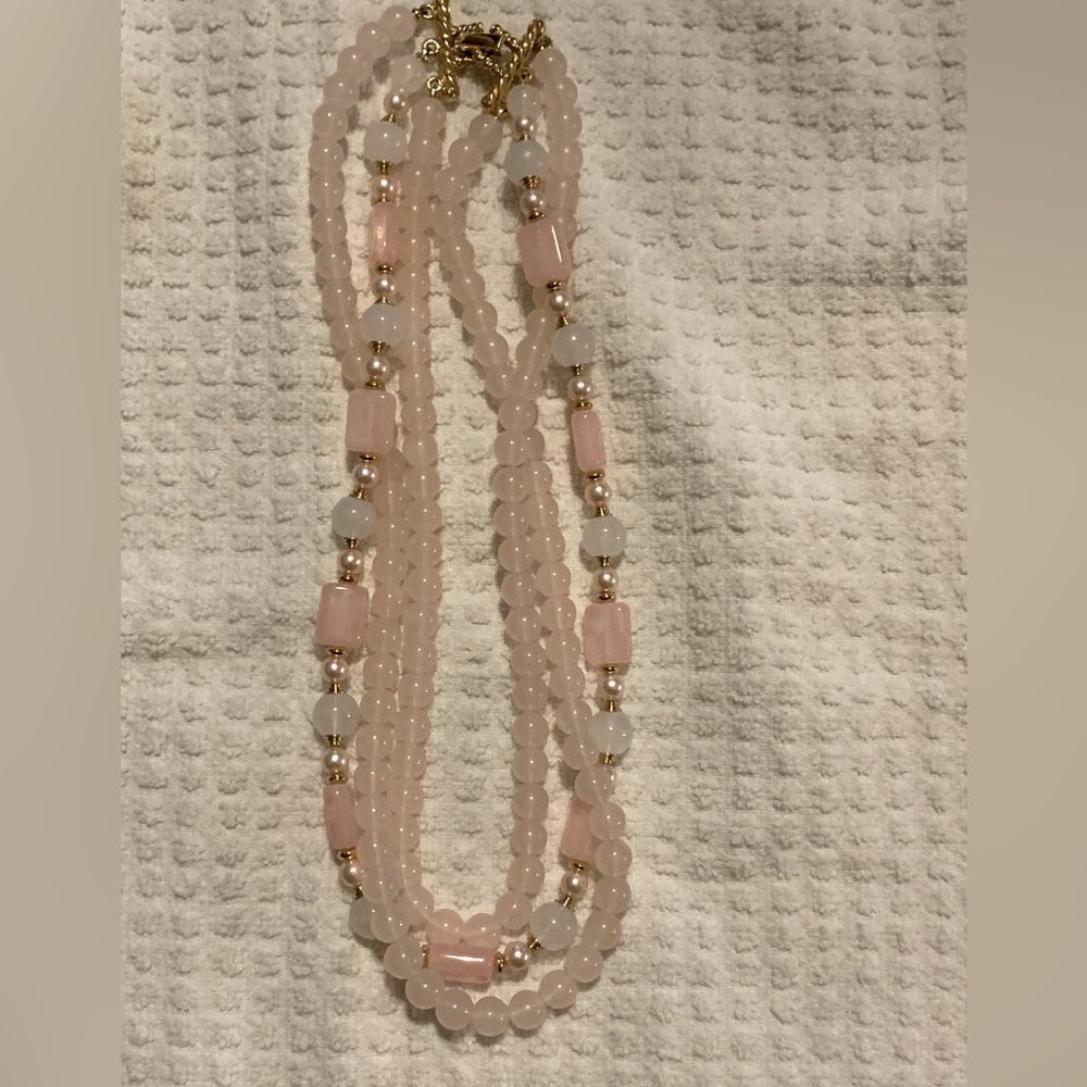 Pink 3 Strand Necklace